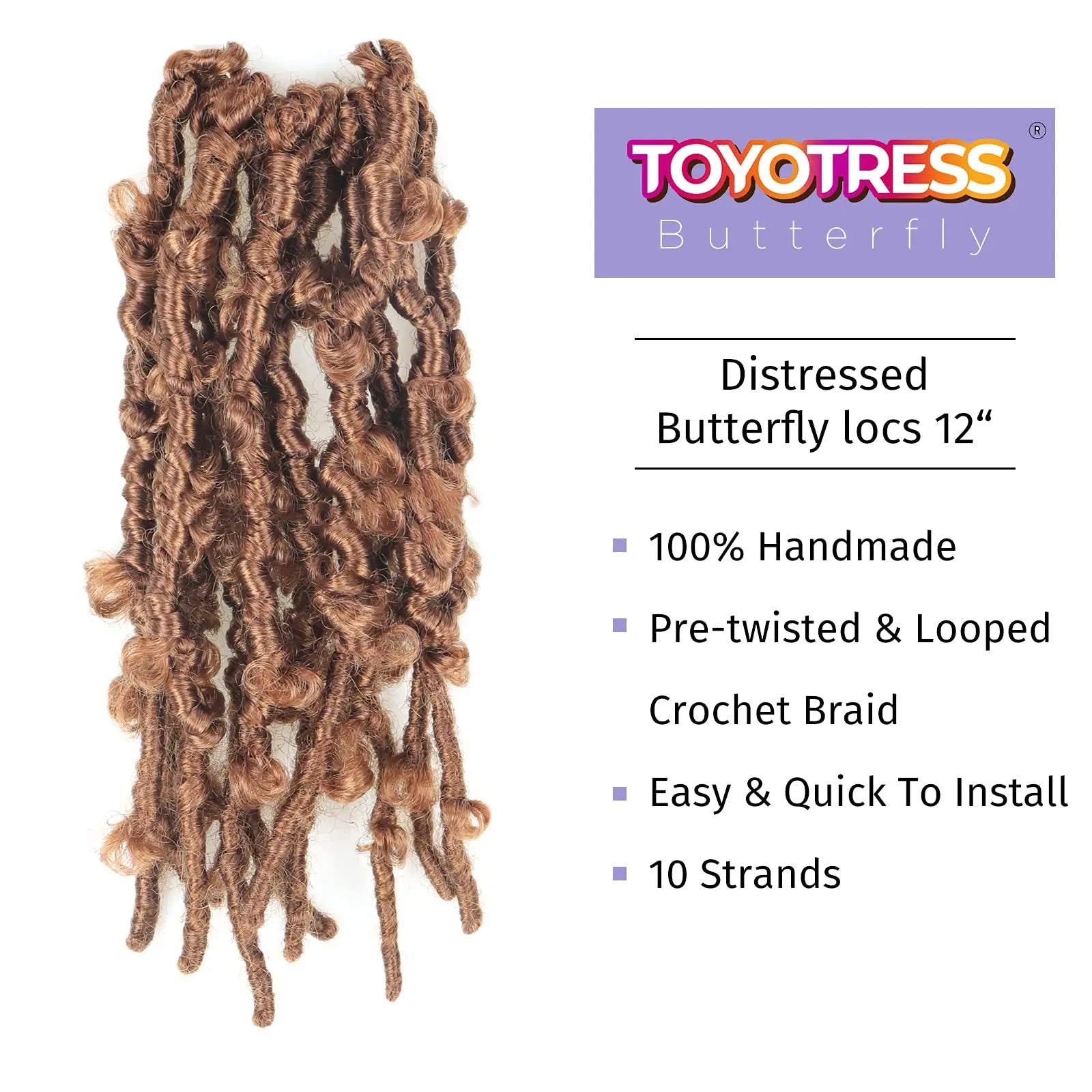 Toyotress Distressed Butterfly Locs Pre-twisted Distressed Synthetic Crochet Hair